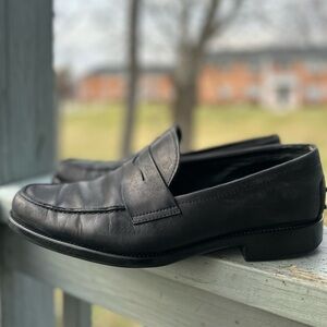 TOD’S 11 Matte Black Men’s 100% Genuine Leather Penny Loafer Made Italy US 12